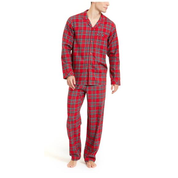 Brand New Macy's Women's Size Medium Brinkley Plaid Red 2 Piece Set Sleepwear - Picture 1 of 8